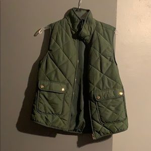 Army green puffer vest